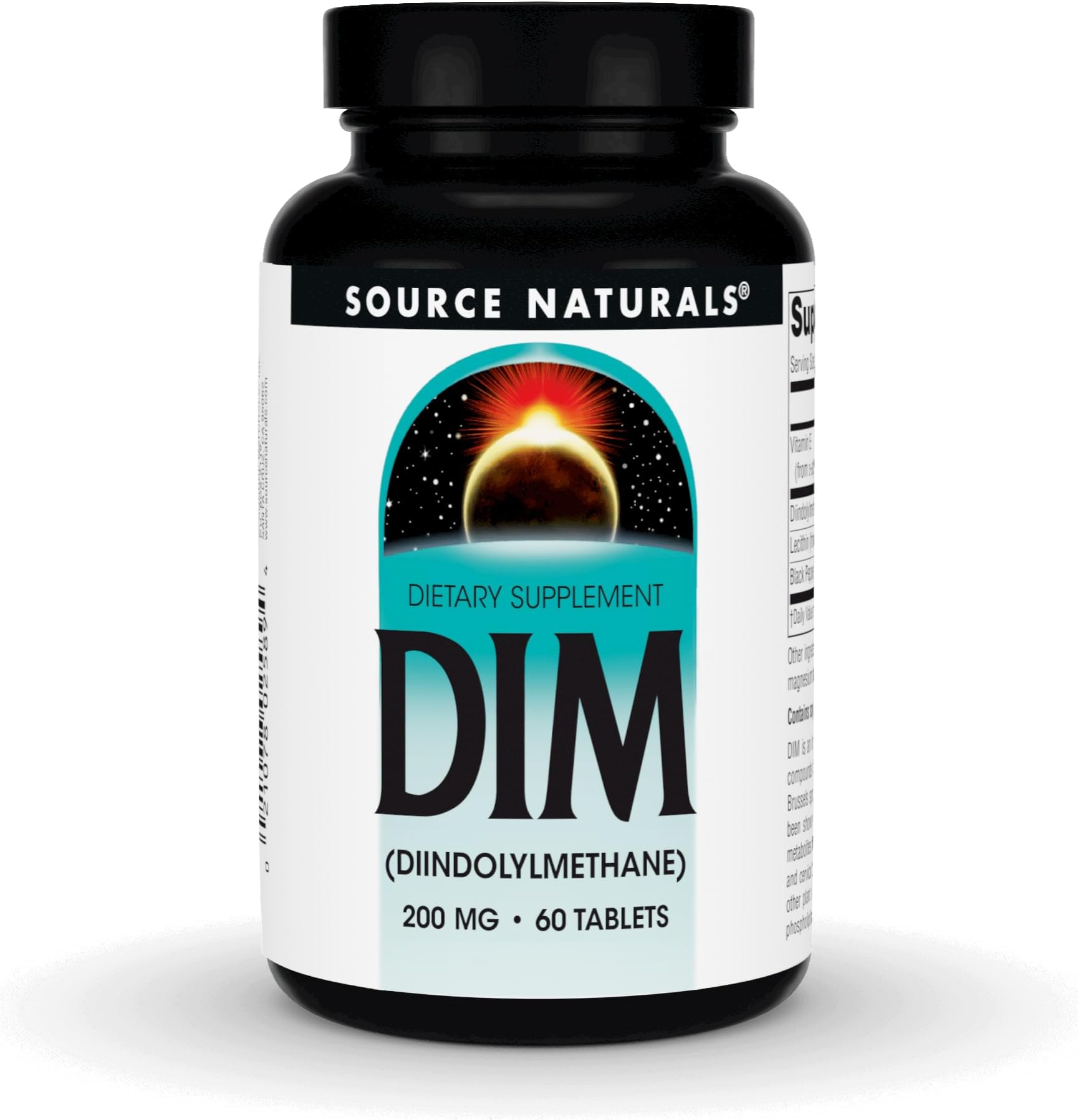 Source Naturals DIM, Diindolylmethane 200mg with BioPerine, Vitamin E & More - 60 Tablets