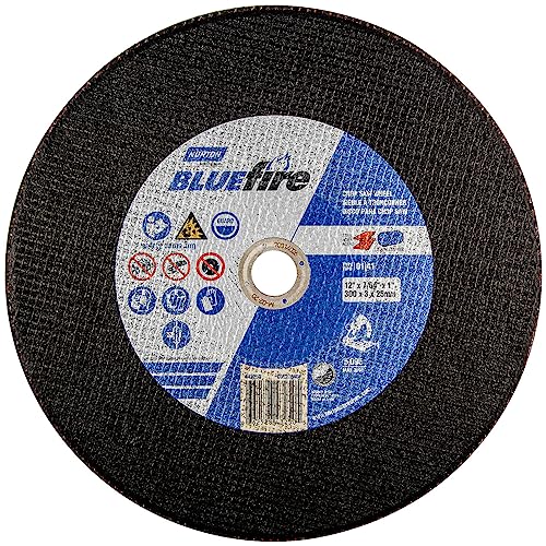 Norton 66252843250 12x7/64x1 in. BlueFire ZA/AO Chop Saw Cut-Off Wheels, Type 01/41, 36 Grit, 10 Pack