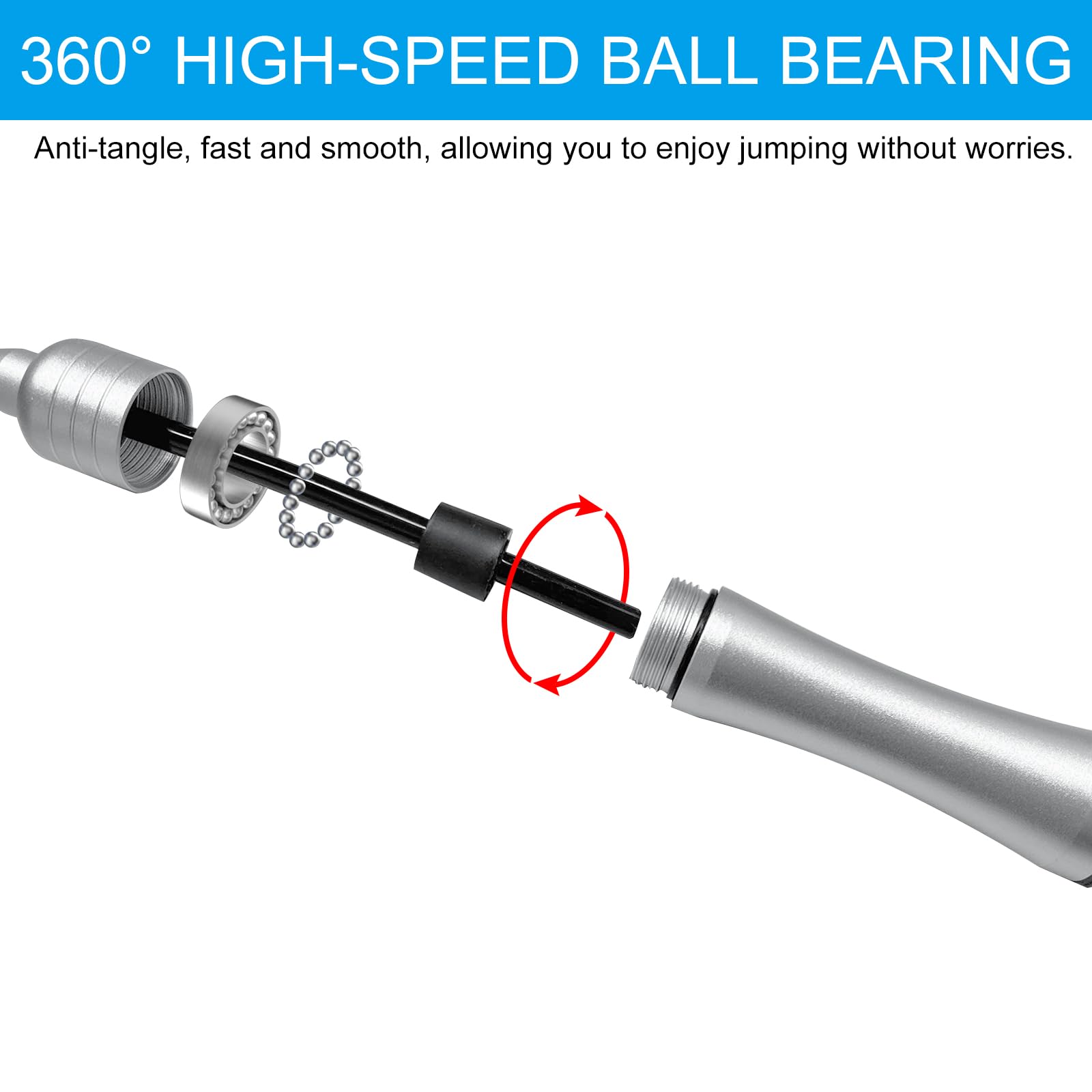 PATIKIL Speed Jump Rope for Fitness Weighted Skipping Rope Tangle-Free Adjustable Rapid Jumping Rope with Load Block for Men & Women Aerobic Exercise - Image 3