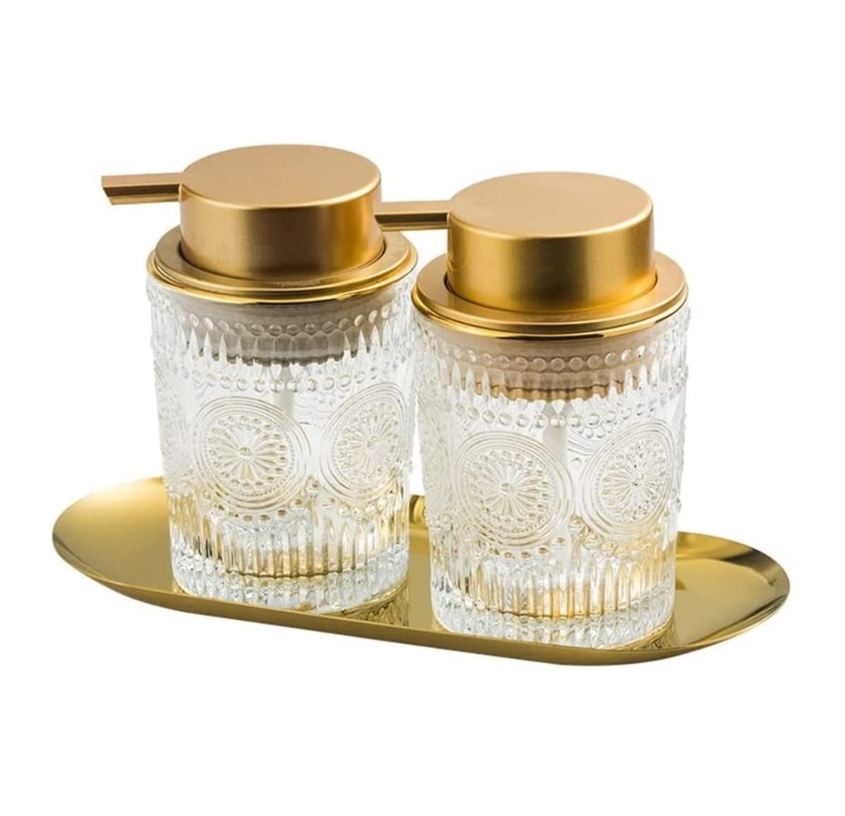 Set da Bagno Set Accessori Bagno Dispenser Di Sapone In Vetro Trasparente Da 200 Ml / 6,8 Once Set Di Accessori Per Il Bagno Dispenser Di Lozioni Per La Cucina Del Bagno Set Bagno Accessori ( Size : 3