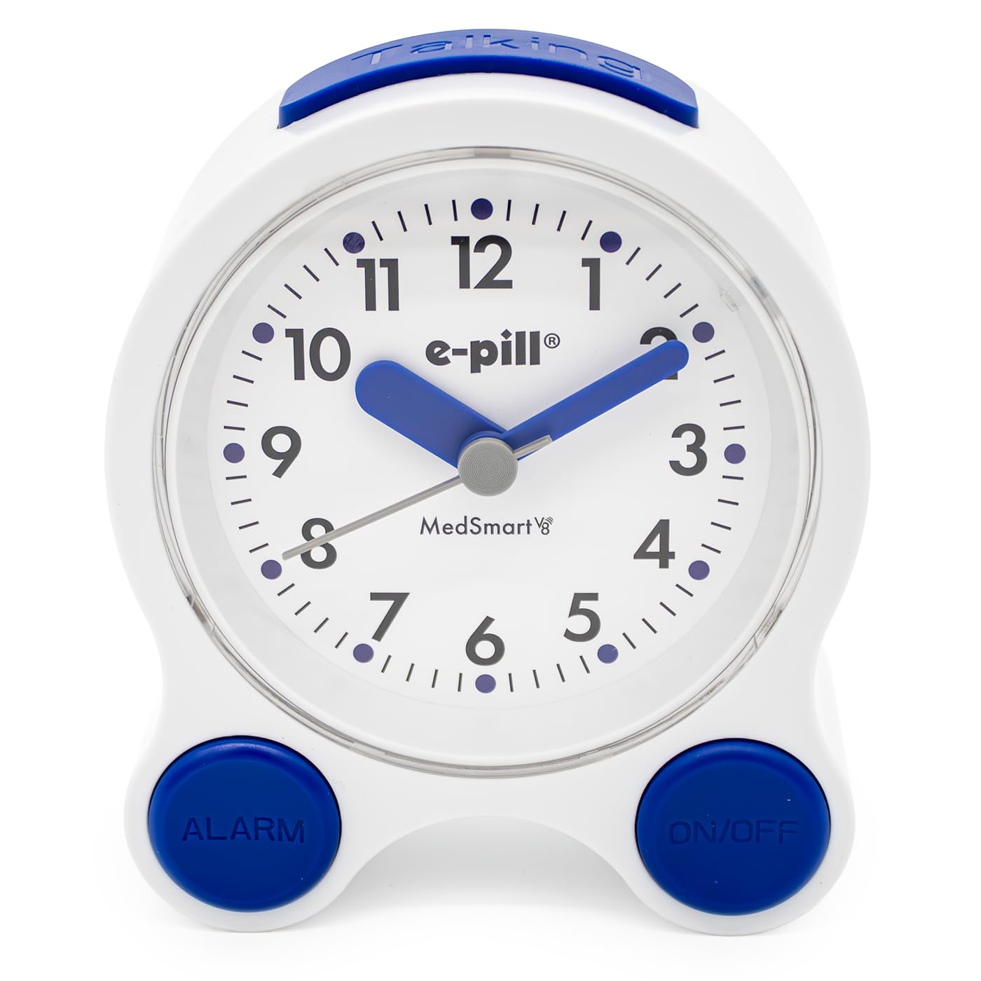 E-Pill Medication Reminders White E-Pill Medsmart V8 Loud Alarm Reminder Atomic Clock With 8 Alarms,
