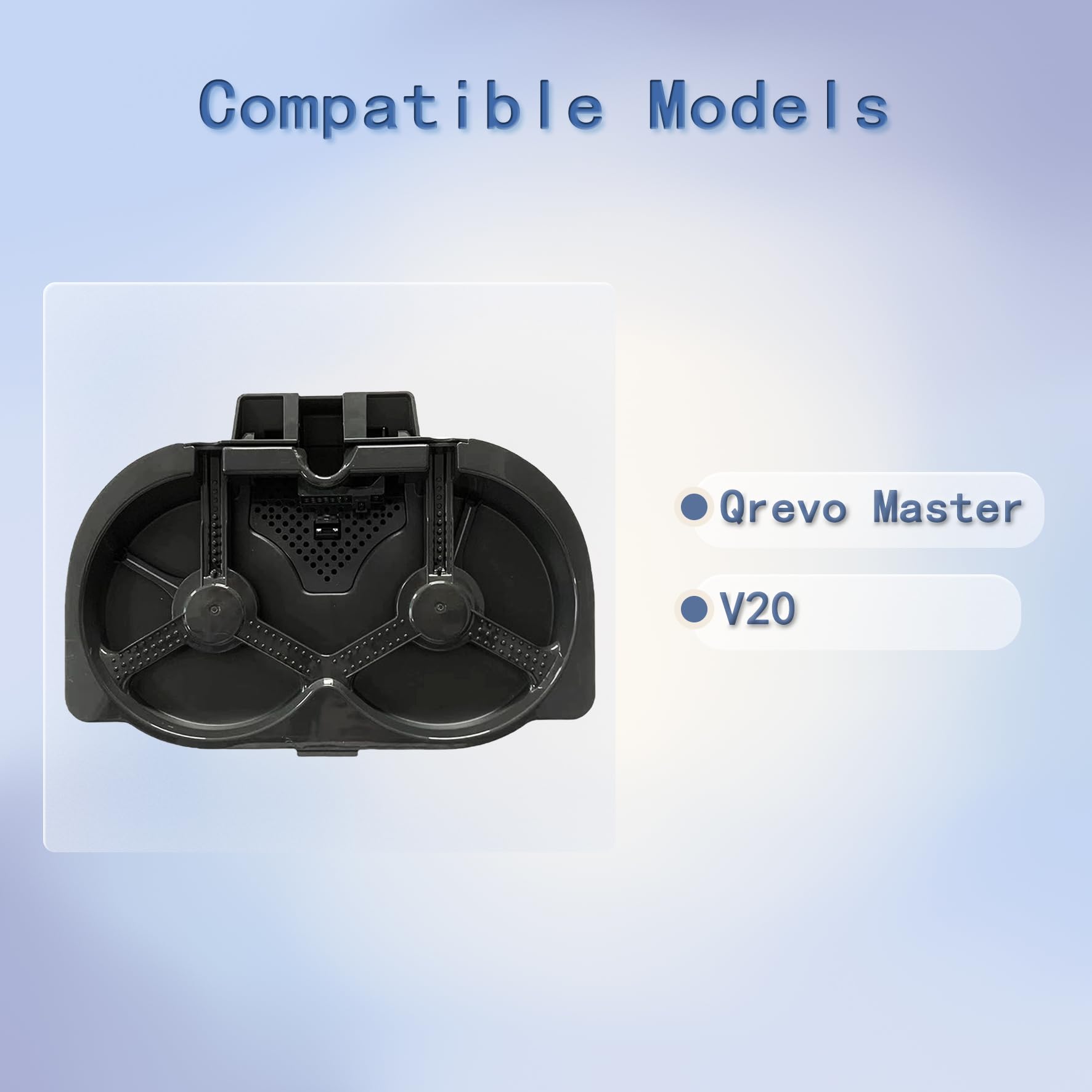 Detachable Base, Cleaning Station Tray (Black) Compatible with Roborock Qrevo Master / V20 Robot Vacuum Cleaner