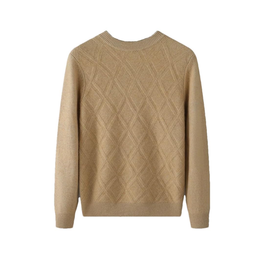Męski sweter w 100% z koziego kaszmiru z okrągłym dekoltem sweter biznesowy sweter zimowy gruby luźny dół koszula.