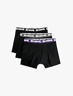 طقم بوكسر باستك عند الخصر مزين بشعار من 3 قطع