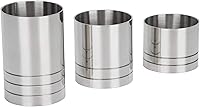 Vista 5 de Juego de 3 tazas medidoras de acero inoxidable para cóctel, color plateado (0.8 fl oz+1.2 fl oz+1.7 fl oz)