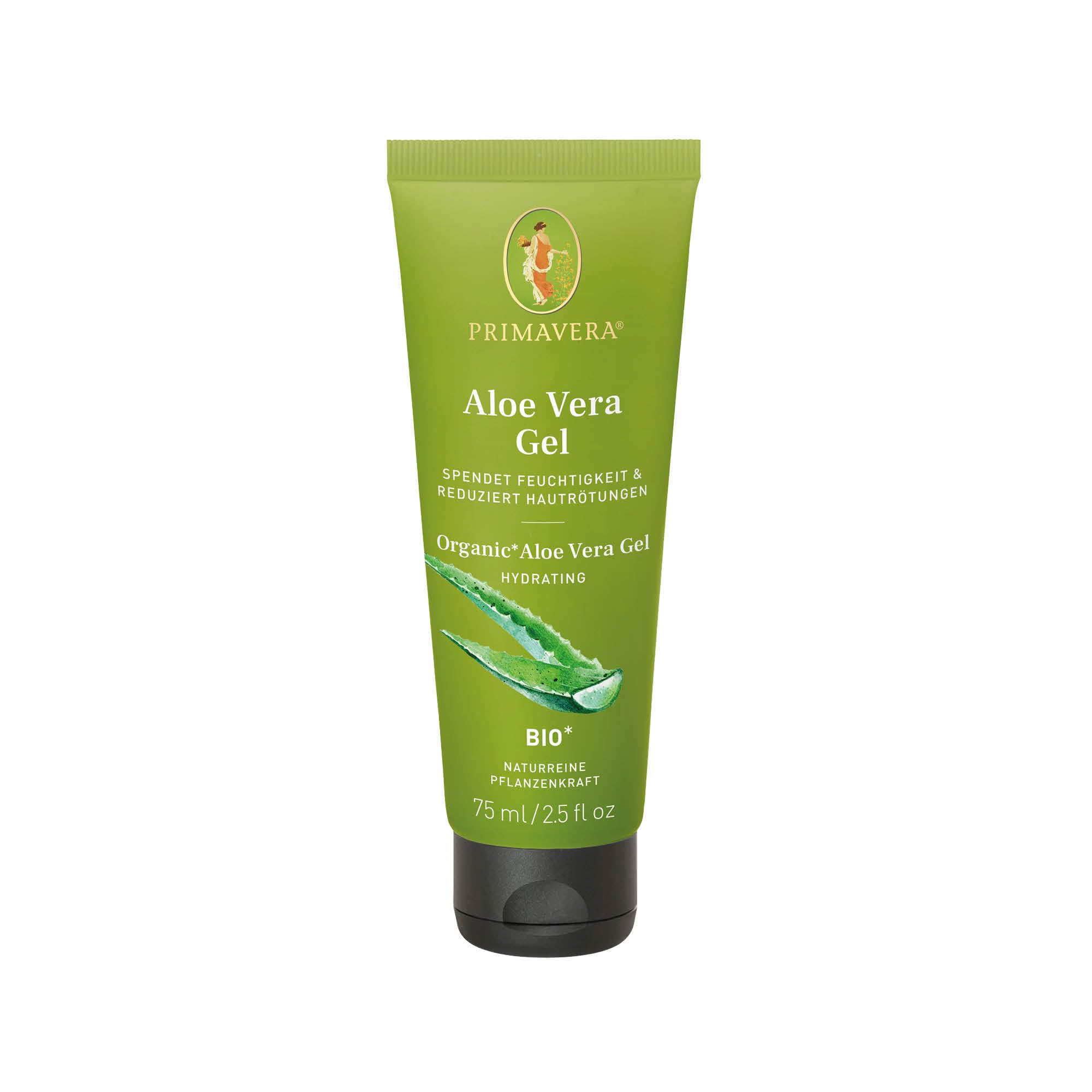 PRIMAVERA Aloe Vera Gel bio* 6 x 75 ml – naturreine Pflanzenkraft – mit frischem Aleo Vera Saft – After-Sun-Pflege – duft- und farbneutral – feuchtigkeitsspendend – reduziert Hautrötungen – vegan