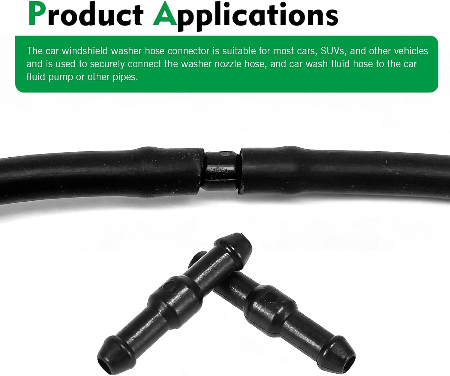 20PCS Windshield Washer Hose Connectors, 2-Way I-Type Windshield Wipers Hose Adapters, Universal Car Wiper Pipe Fitting Adapter, Wiper Hoses Connector Splitter Replacement for Most Car