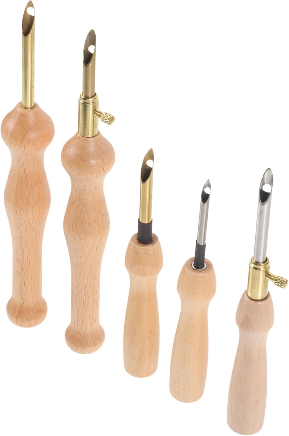 Lurrose 15pcs Punch Needle Kit Wooden Handle for Embroidery Ergonomic and Lightweight Sewing Needles for Home Craft Projects and Decorative Art