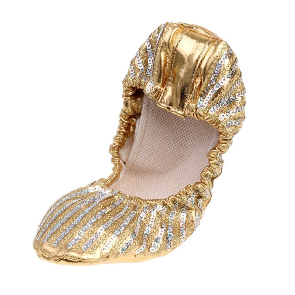Sharplace Paire Chausson de Danse Orientale en Paillette Semelle PU Souple Chassure Ballet Fille