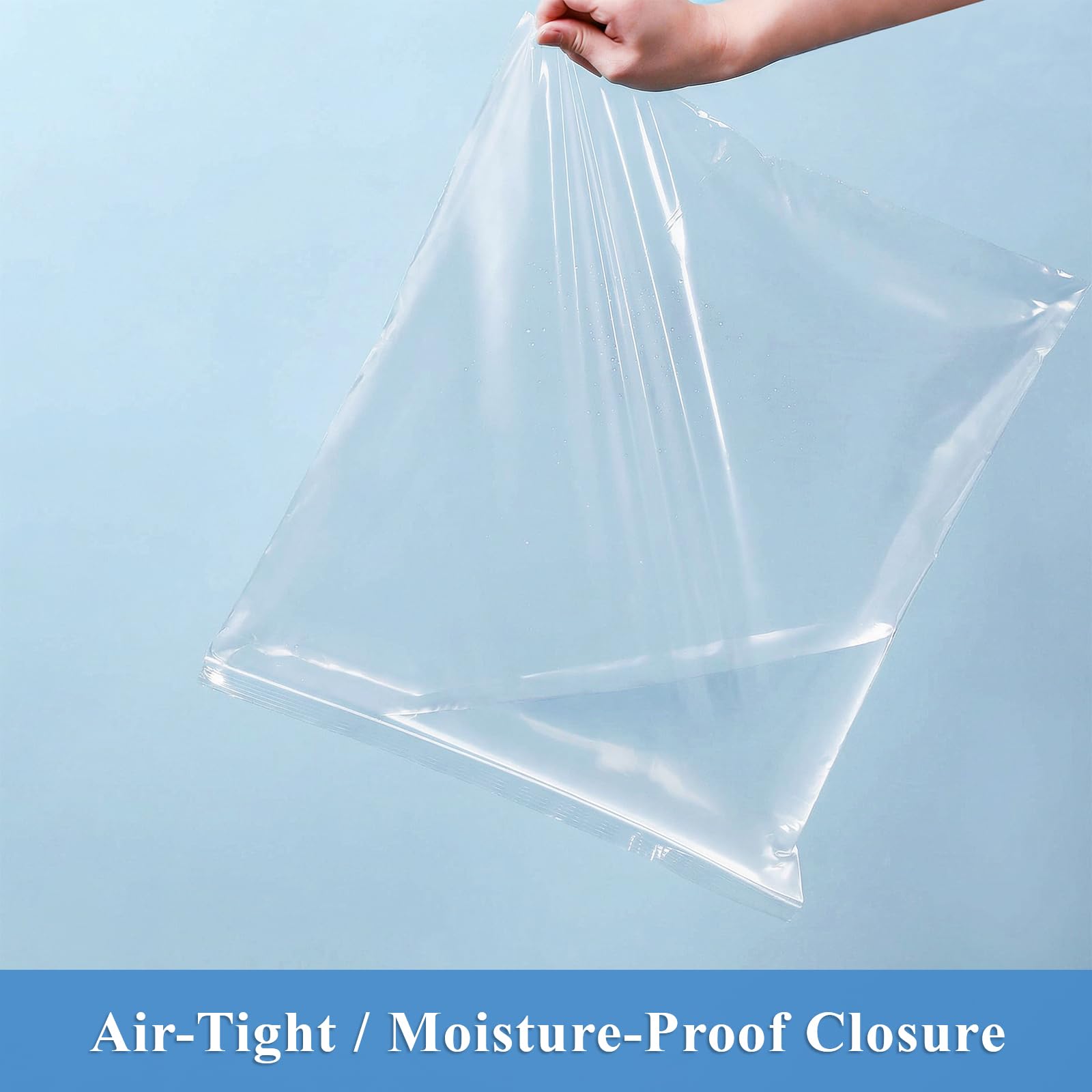 Elsjoy 80 Stück 45 x 40cm Druckverschlussbeutel zip beutel, Groß Wiederverschließbare Plastikbeutel, Wasserdichte Gefrostet Zip Tüten für Kleidung, Reisen, Lebensmittel