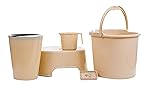 Varmora Balti Accessories Vergin Plastic Bucket Set, Beige (5 Pcs)