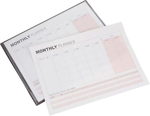 Lurrose Sheet Calendar Goals Notebook Blank Table Calendar Weekly Planner Notepads Planning Note Pads Agenda Organizer Habit Calendar Habit Planner