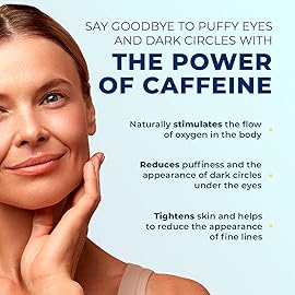Under Eye Brightener for Dark Circles - 4 in 1 with Niacinamide, 5% Caffeine, Retinol & Peptides - Eye Cream Anti Aging for Reduce Wrinkles, Puffiness and Bags Under Eyes