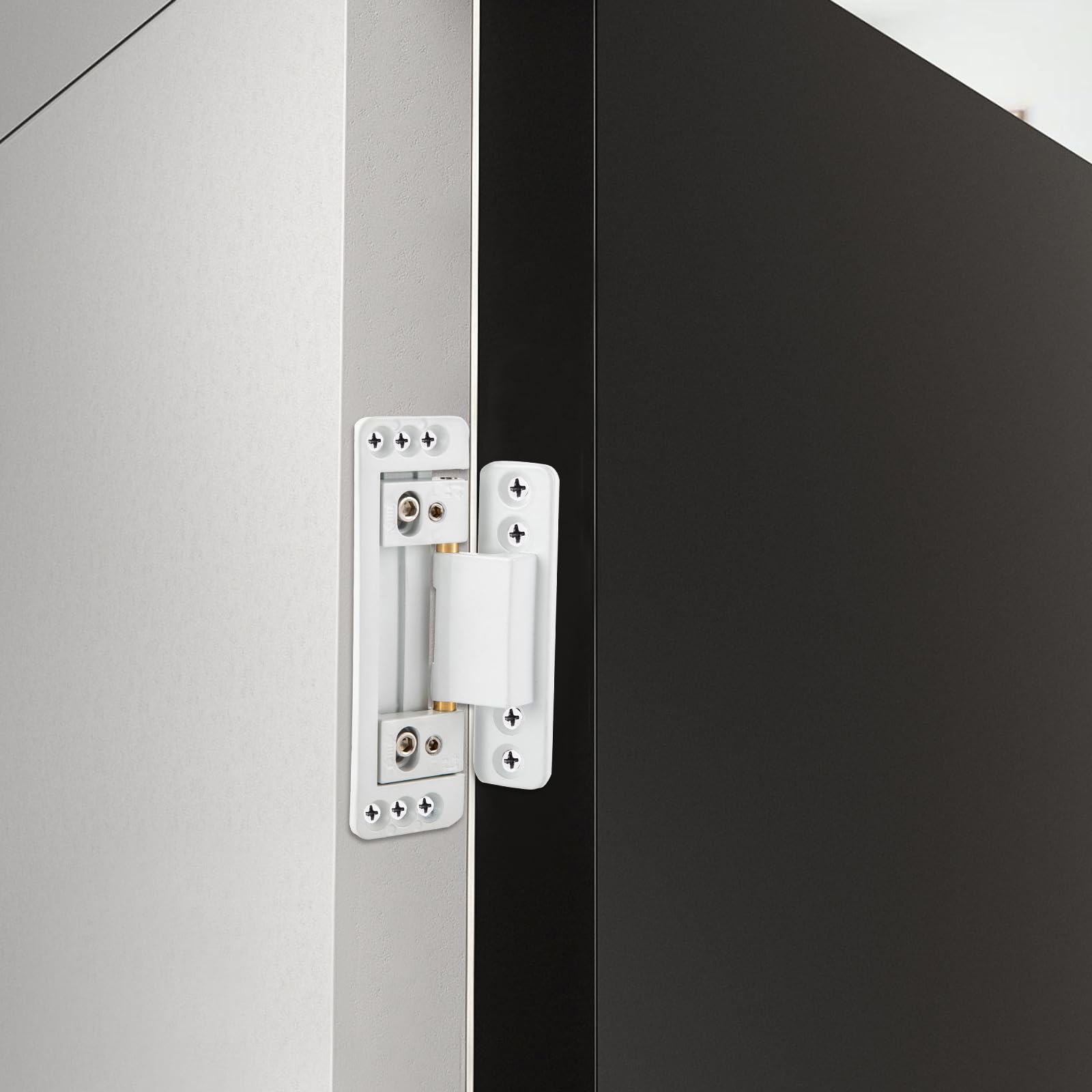 Lot de 2 charnières de porte réglables dissimulées ultra fines - Charnières cachées - Charnières robustes pour porte d'entrée - En alliage de zinc - Blanches