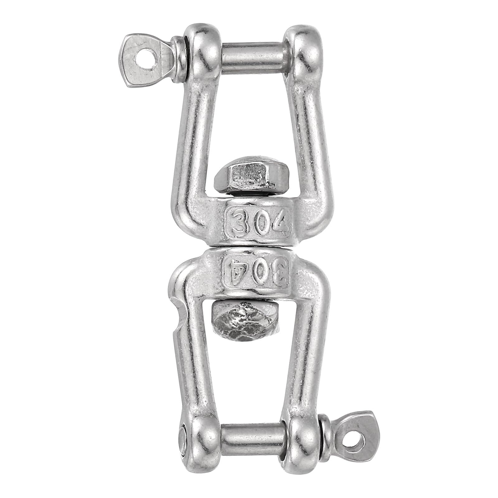PATIKIL Double Ended Swivel Hook, (M4), 304 Stainless Steel Jaw to Jaw Swivel Shackle Ring Connector, Suit for Marine/Tree Swing/Hammock Chair/Gardens/Outdoor Activities