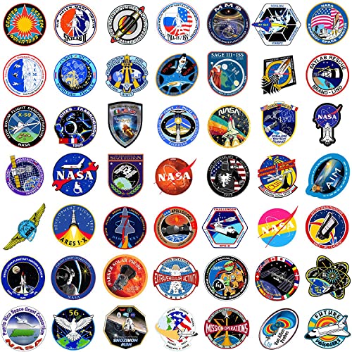 50Pcs Space Stickers Laptop Car Scrapbook Phone Skateboard Suitcase Luggage Bike Space NASA Stickers Vinyl Waterproof Aesthetic Personalised Stickers for Teens Boys Girls Adults Children - Image 2