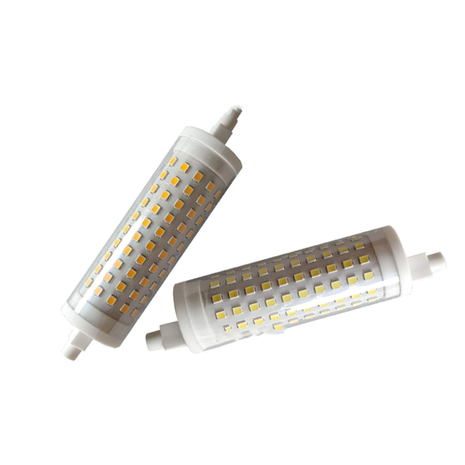 Ampoule LED en forme de maïs 2pcs 15W Tunable Céramique R7S Lampe Horizontale 230V R7S 118mm 120 2835(Warm White)