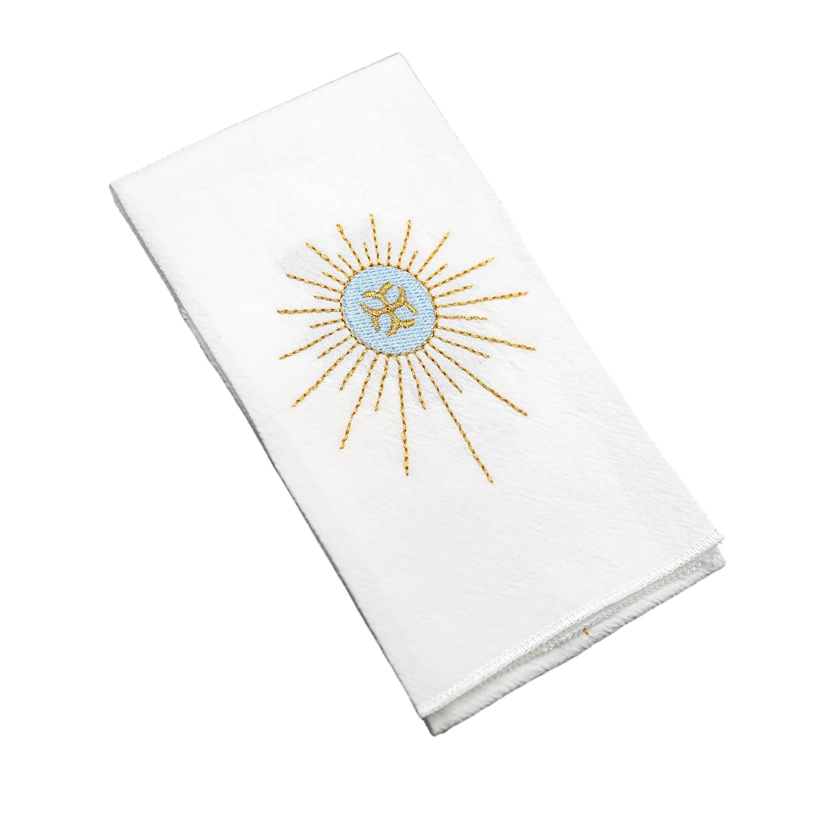 ZBIianxer Artisanal Embroidered Cotton Linen Altars Cloth Colorful Patterns Catholic Household Decoration Handkerchief Crosses Symbols Embroidered Altars Cloth