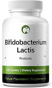 Bifidobacterium Lactis Probiotic Supplement 240 Tablets 3 Billion CFU Probiotics for Men & Women Supports Intestinal Digestive & Gut Health (240, Bifidobacterium Lactis)