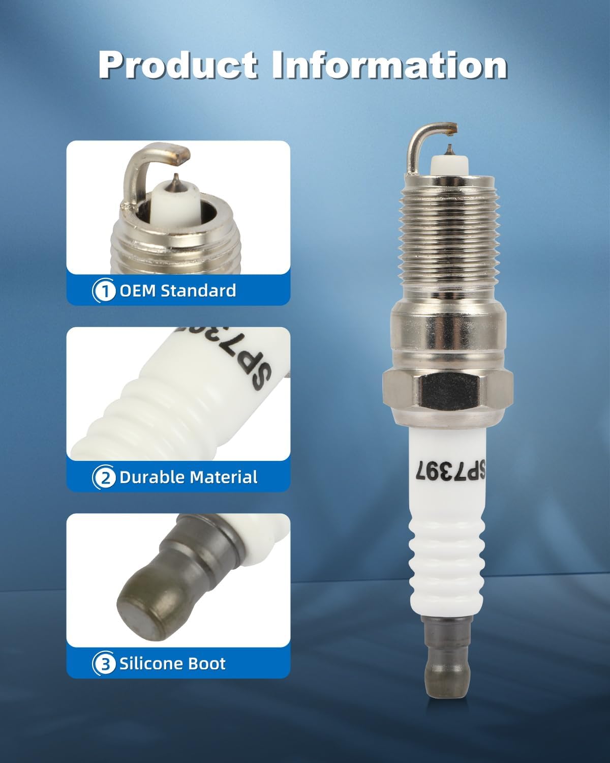 ECCPP Spark Plug Platinum Iridium Fit for 1986-1988 for Buick for Century 3.8L/V6,2009-2012 for Ford for Escape 3.0L/V6 Replacement for 7397,TR5IX (6 Spark Plugs)