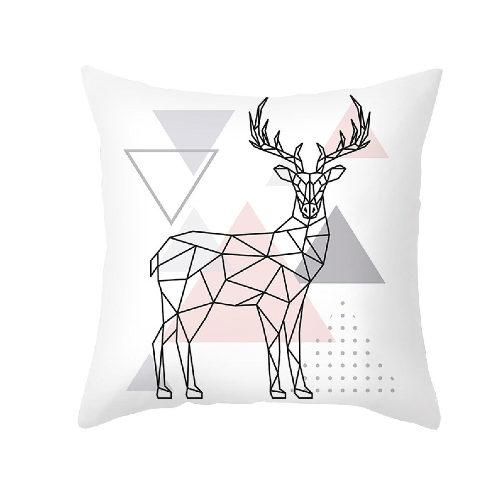 Cushion Covers Geometric Animal Patterns Pillow Cases Soft Linen Cushions with Covers Included Washable Sofa Cushions with Invisible Zip Pillowcase Breathable Pillow Cover 50x50 Cushion Cover 1 Pack