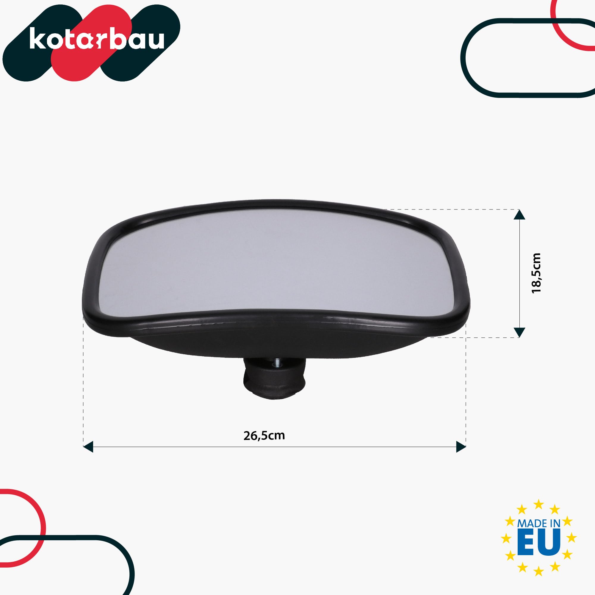 KOTARBAU® 2er Set Panorama-Universalspiegel für Traktor-Spiegel Außenspiegel 265 x 185 mm LKW Traktor Rückspiegel Landmaschinenspiegel mit Verstellknauf Wohnmobil Teleskopspiegel Autospiegel Anhänger