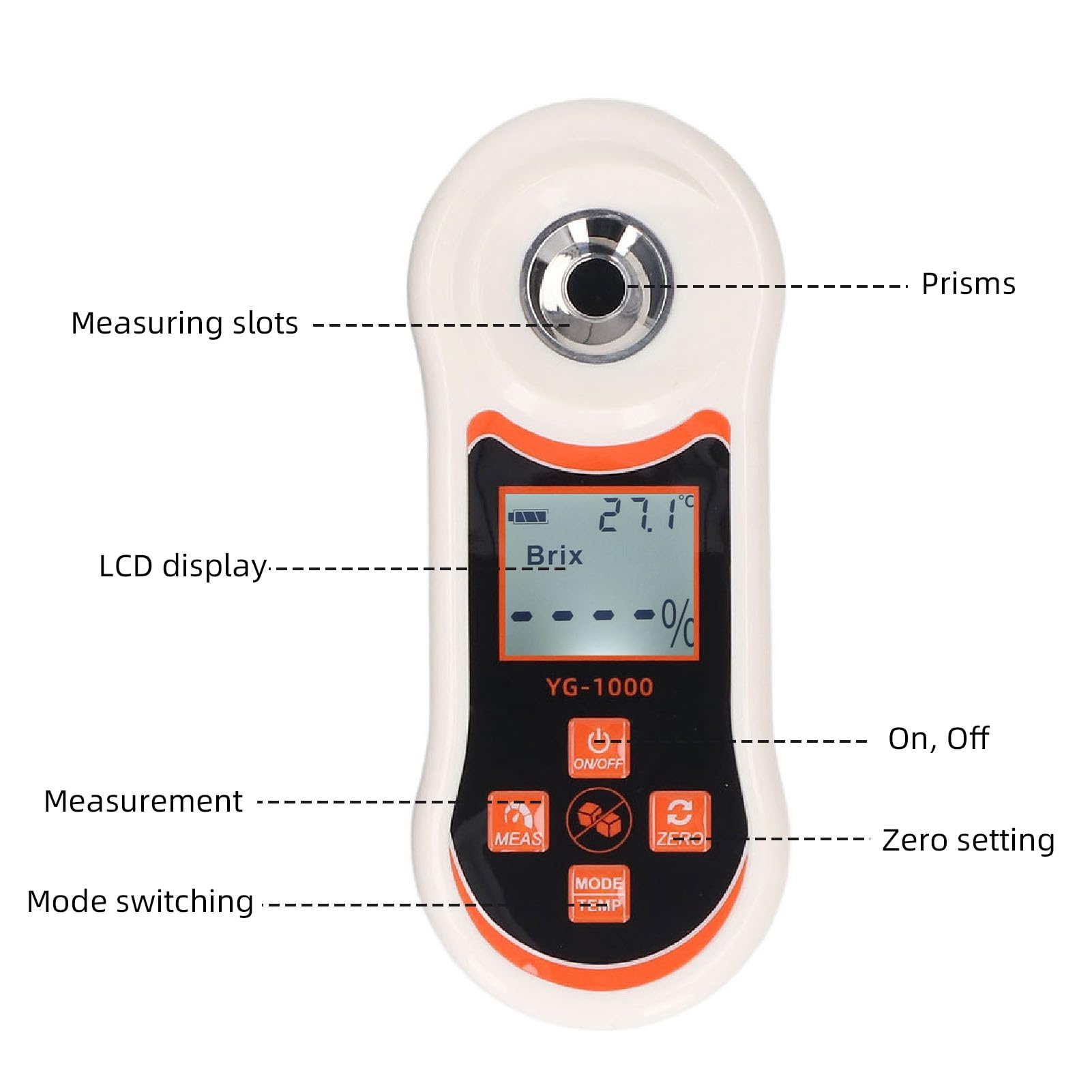 Emoshayoga Unidad Digital Portátil del Probador del Contenido de Azúcar para Preparar y Cocinar con Compensación Automática de Temperatura 0-60%