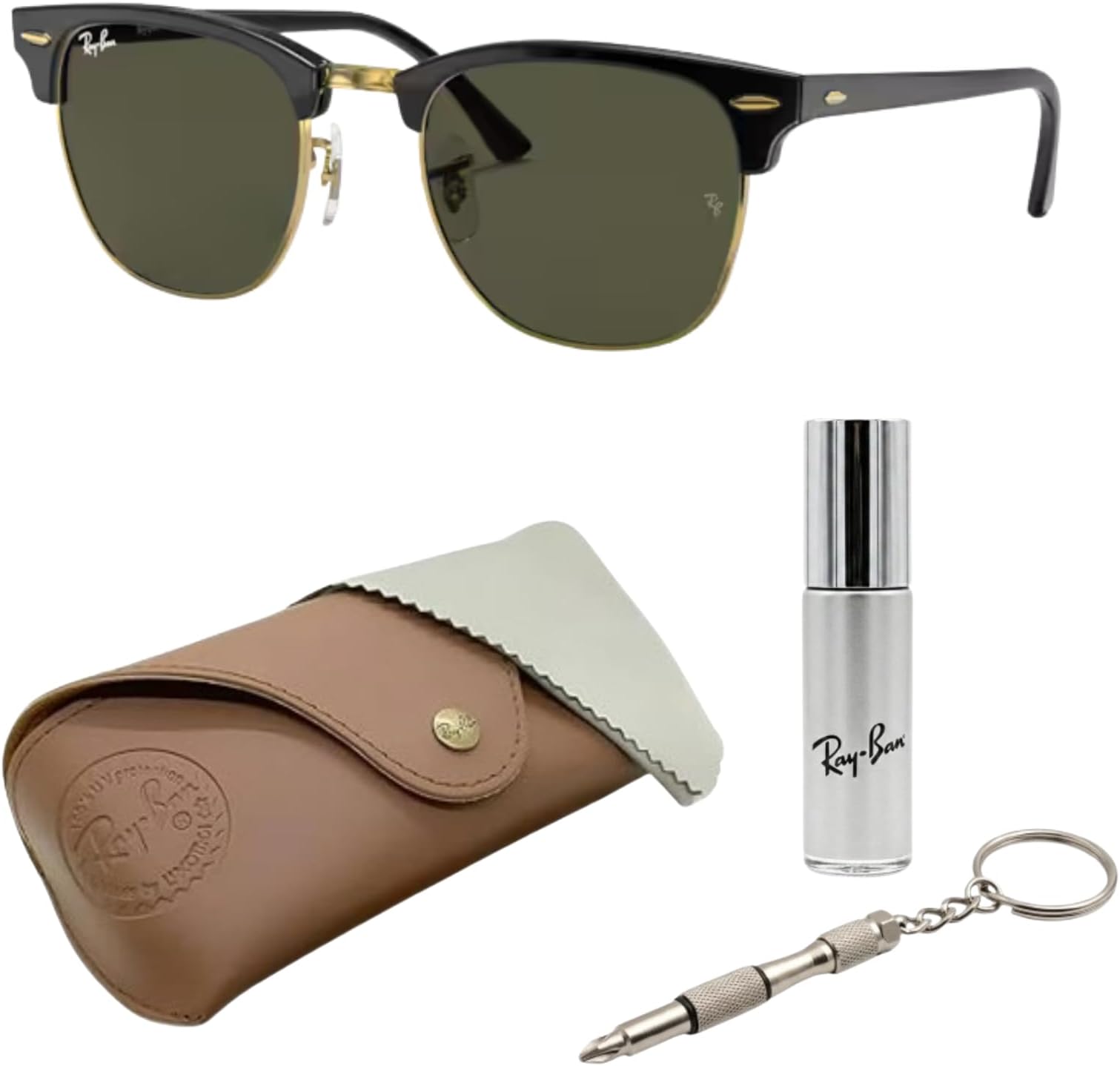 RB3016F CLUBMASTER CLASSIC LOW BRIDGE Sunglasses w/Official Kit