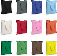 Vista 38 de TOPDesign Paquete de 10 bolsas de mano económicas de algodón de 11.8"x13", bolsas de tela ligeras y pequeñas reutilizables para compras
