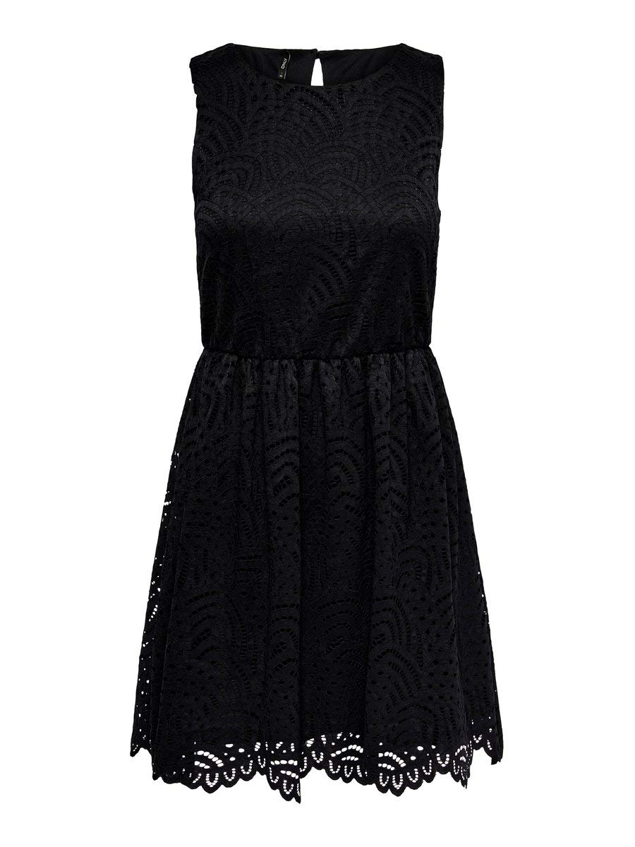 ONLY Damen Kleid ohne Ärmel Spitzen