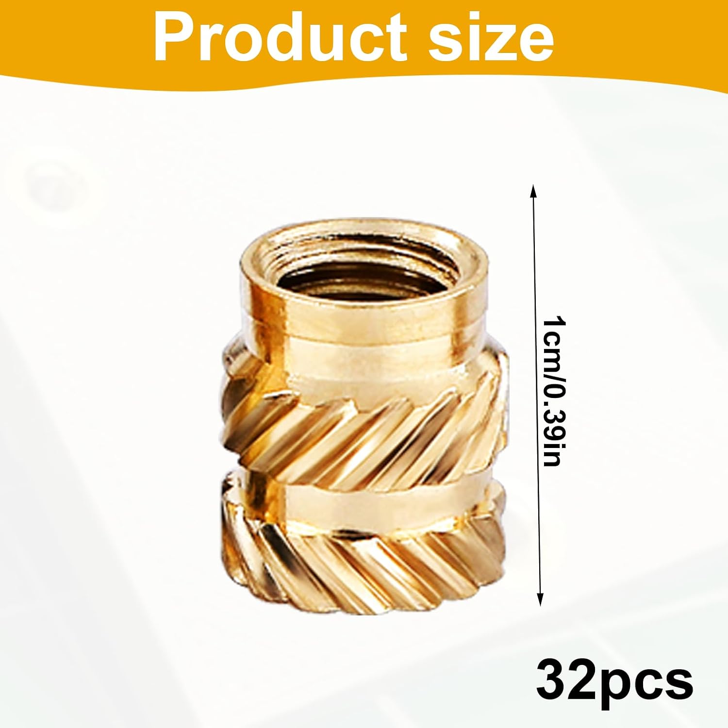 1/4''-20 Threaded Inserts – 32PCS Brass Heat Set Inserts for 3D Printing, Plastic Parts, Repair and Assembly (1/4"-20x10x8)