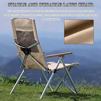 VZXアウトドアチェア4段調整可能な折りたたみ式キャンプチェア耐