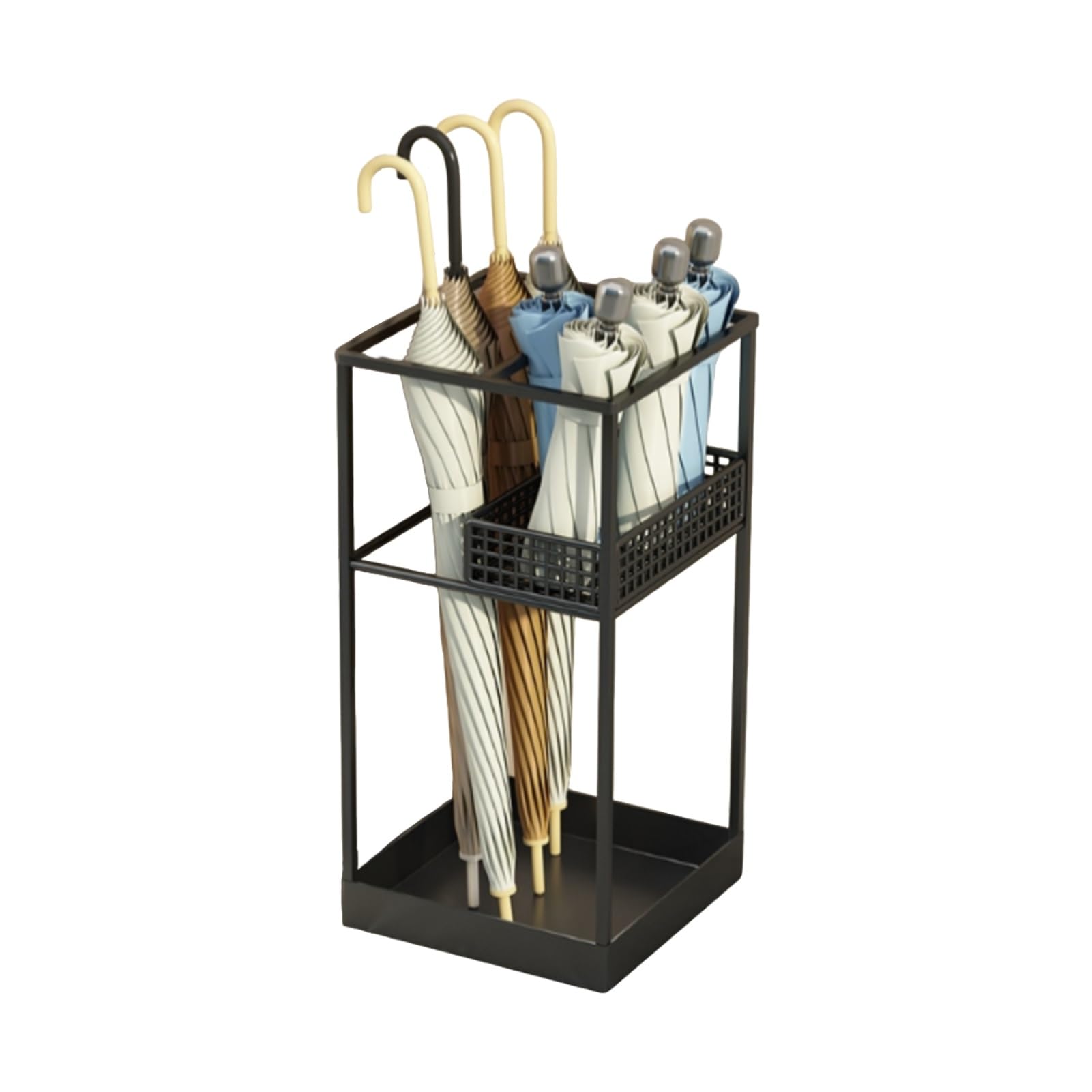 HYLYGFH Large Metal Umbrella StandStylish Black Umbrella Holder for Entryway Home Office & PatioPerfect for Canes and Walking SticksDurable & Decorative Storage Solution