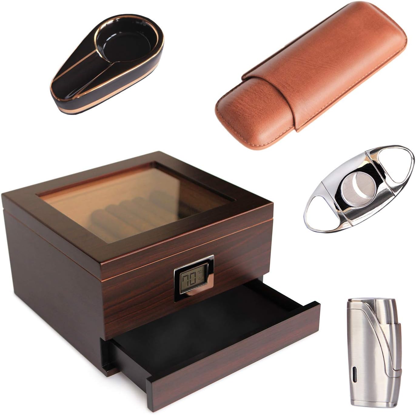 CASE ELEGANCE - Renzo Glass Top Humidor