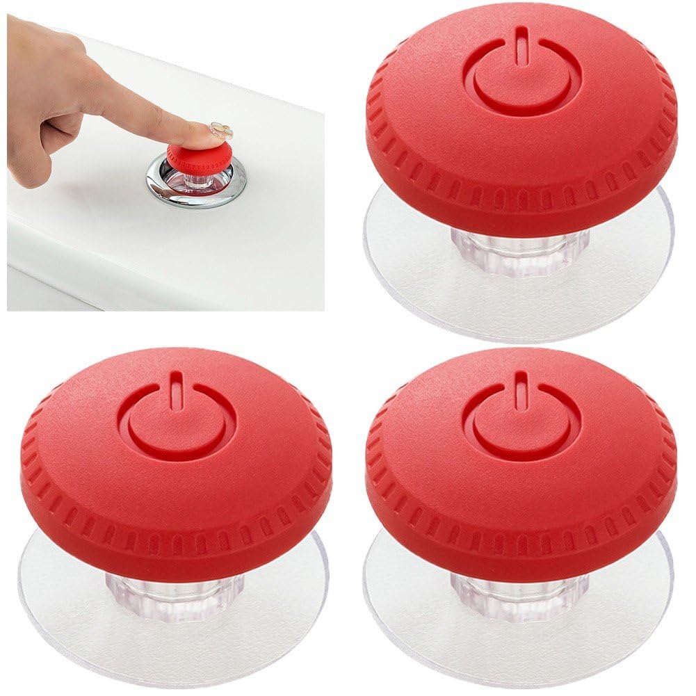 Ymxygz 3pcs Toilet Button Push Tool, Self-adhesive Toilet Tank Button Helper Aid Toilet Flush Press Button for Women Manicures Toilet Lid Tank Covers
