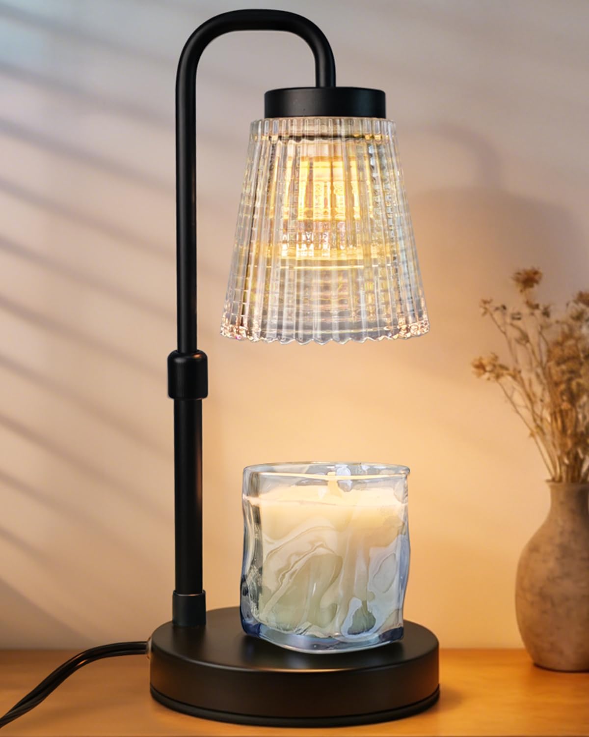 Adjustable Candle Warmer Lamp with Timer: Height Adjustable Birthday Gift for Women for Scented Jar Candles - Safe, Flameless Lighting and Fragrance Warmer for Home Office Decor