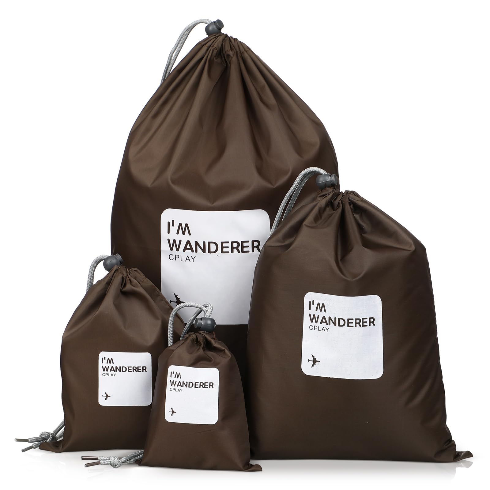 FAVOMOTO Outdoor Travel Waterproof Nylon Drawstring Storage Bags, 4pcs Large Drawstring Bags Waterproof Swimming Bag Draw String Bag for Travel& Outdoor Activity Waterproof Drawstring for Swimming