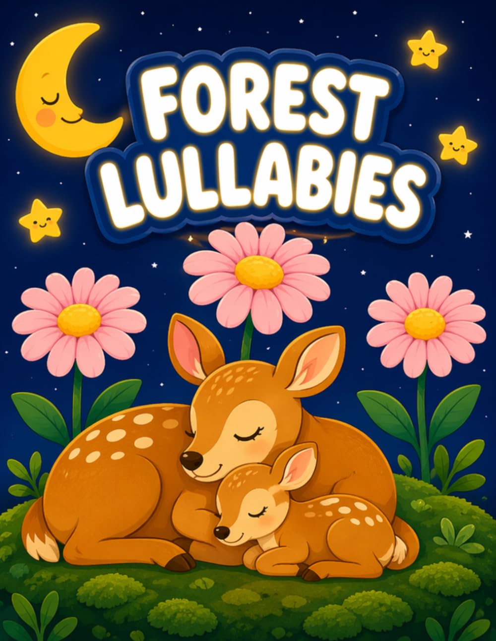 Forest Lullabies: A Bold & Easy Coloring Book for Toddlers: Magical Sleepy Animals for Kids Ages 1-4