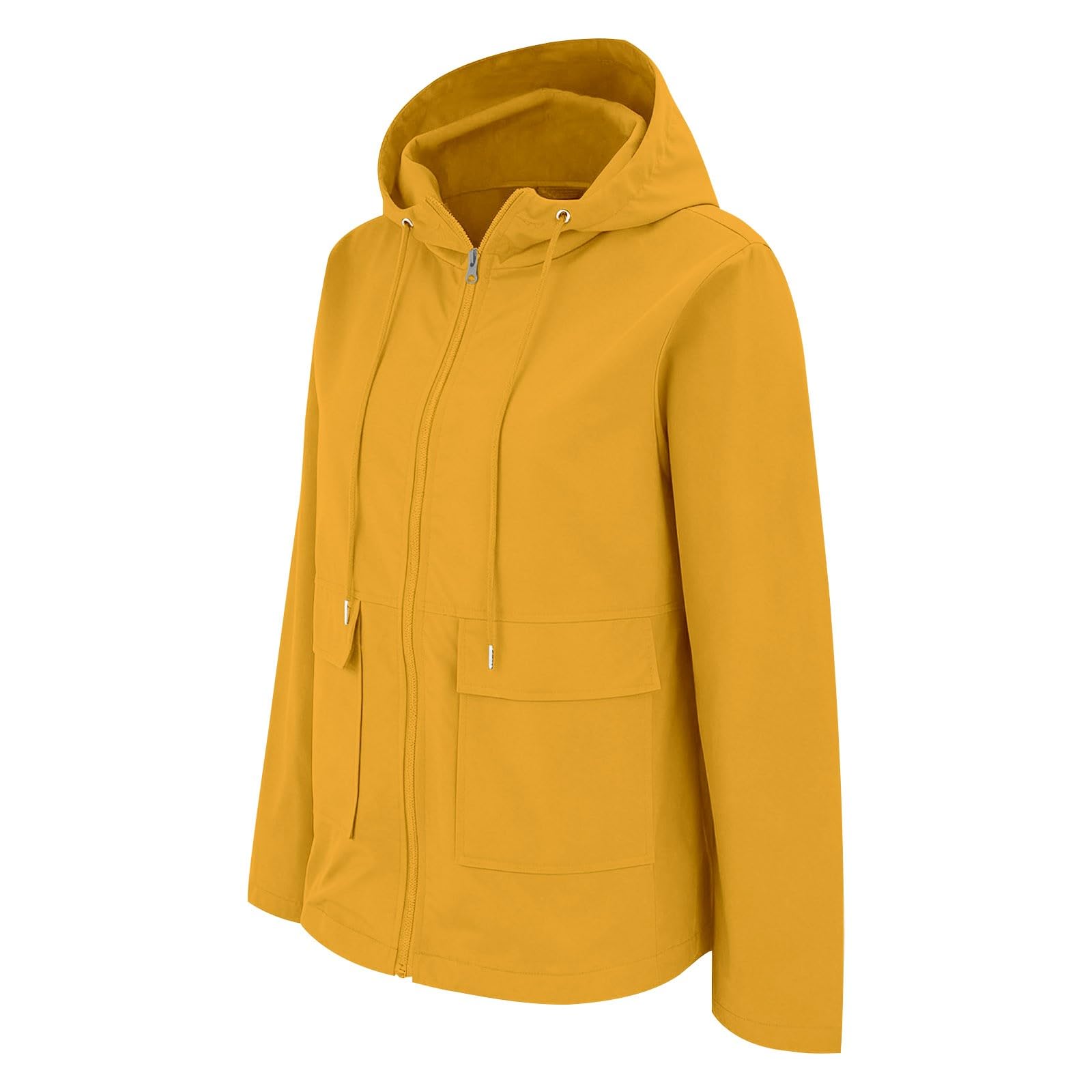 Chubasquero para mujer, resistente al agua, transpirable, chaqueta de entretiempo con capucha, chubasquero para trekking, chaqueta de softshell, plegable, deportiva, cortavientos, senderismo, chaqueta
