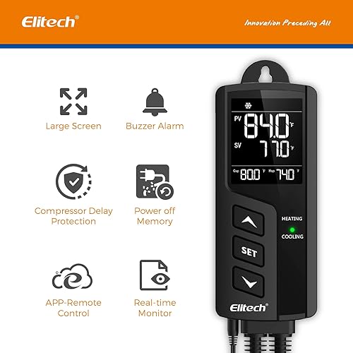 Miniatura 6 de Elitech STC-1000 TH Controlador de temperatura y humedad T&H Interruptor de calefacción de enfriamiento sin WiFi Termostato de encendidoapagado para
