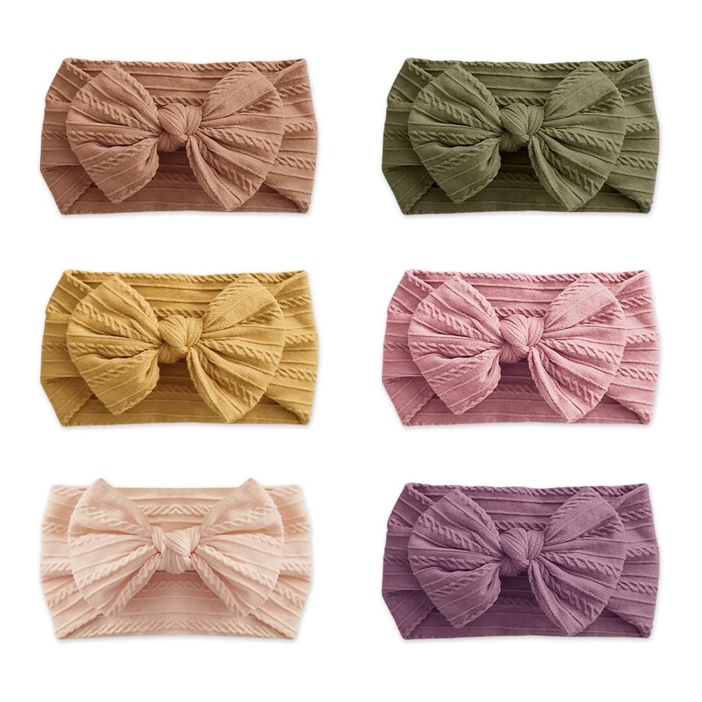 GIDWRIY 6 Piezas Diadema Lazo Bebe Recien Nacido,Cintillos para Bebes Niña Turbantes,Cinta Pelo Niña,Baby Hairband,Baby Headband,Diademas Elásticas Niña,Accesorios Pelo Bebe para BebéS Set de Regalo