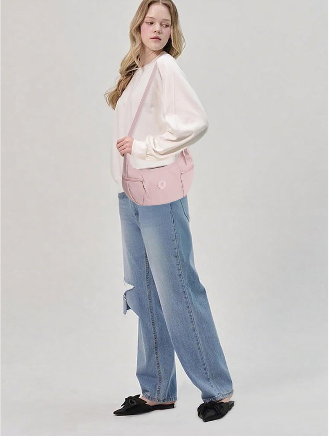 Women's Shoulder Bag Water Resistant Nylon Crossbody Purse with Multiple Pockets Casual Hobo Bag for Travel Outdoors - Image 2