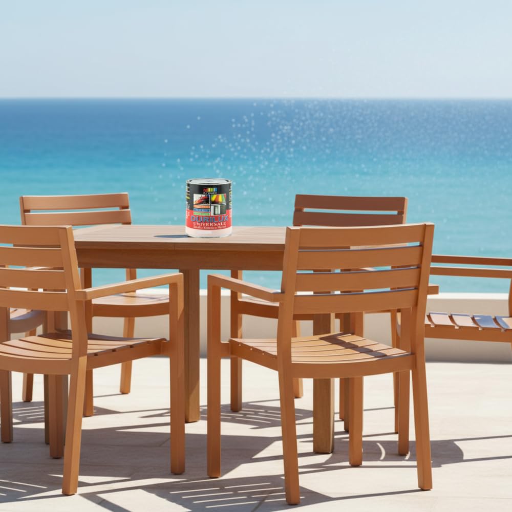 Durilux Smalto Universale Sintetico Marino Lucido, Protezione per Legno e Ferro, Finitura Brillante, Resistente agli Agenti Atmosferici, Cammello 510 Ral 8003 (2,5 L)