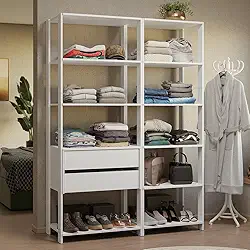 Guarda-roupa Closet Modulado 2 Gavetas 9 Prateleiras 129 cm Valencia Madesa