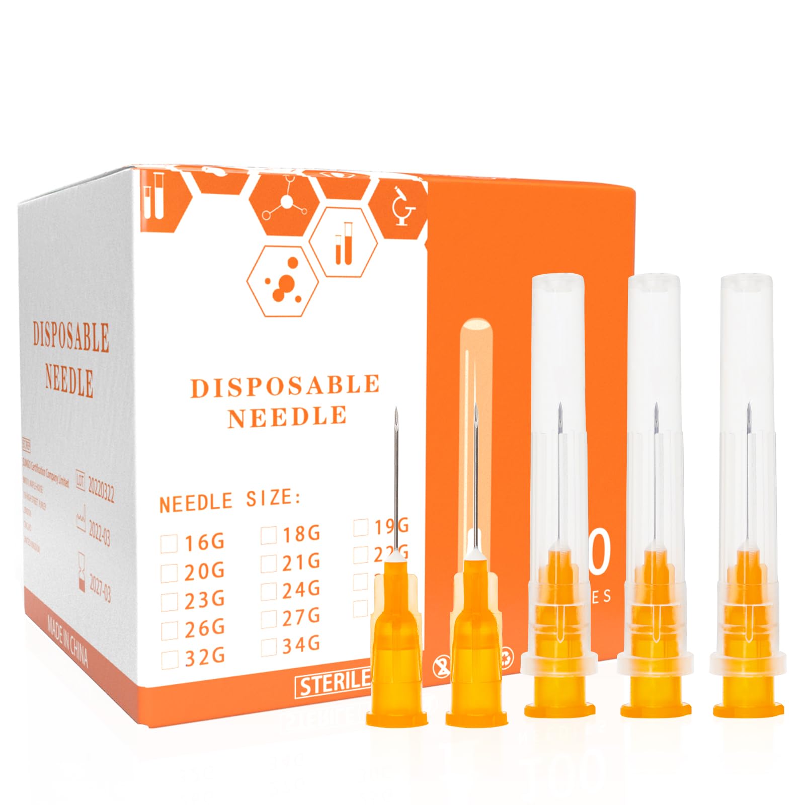 22G 1" 25mm Needle Luer Lock Disposable Dispensing Accessories, 100 Pack — Amazon image 5