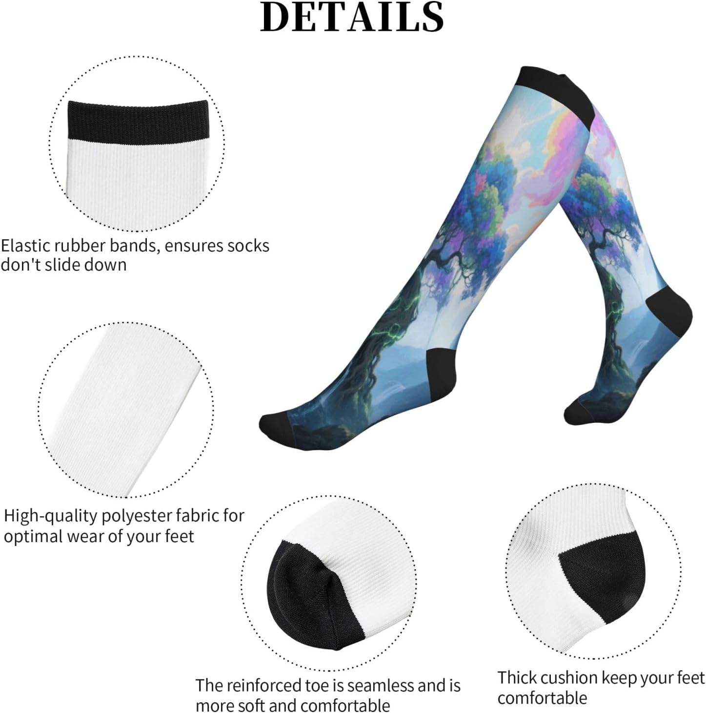 Tree Of Life Compression Socks For Women Men 15-20mmhg Graduated Support Circulation Knee High Socks For Nurses Athletic