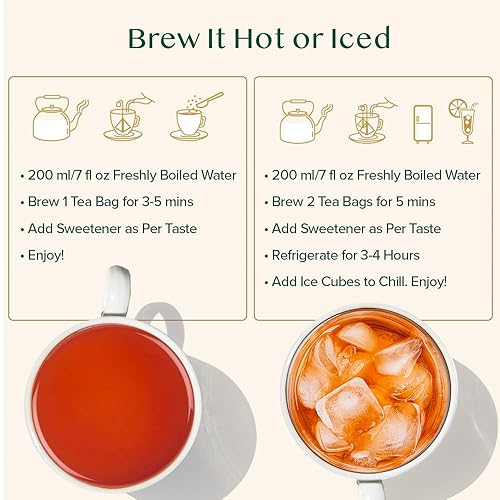 Miniatura 6 de VAHDAM - Té de hierbas con flores de hibisco (15 bolsitas de té piramidales), sin cafeína, sin OMG, sin gluten. Ingredientes 100 % reales. Pétalos