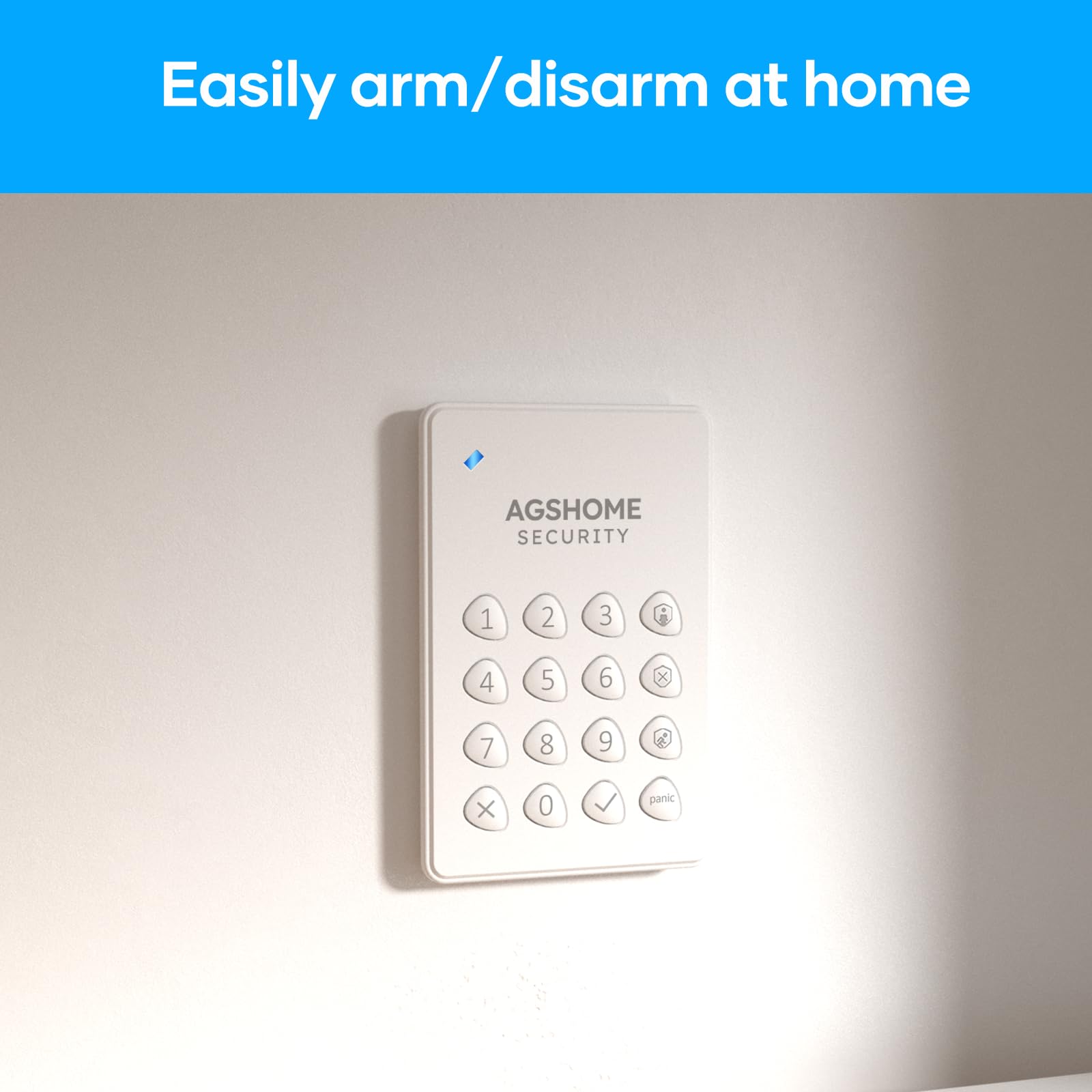 AGSHOME Allarme Casa Senza Fili 15 Pezzi, Sistema Allarme Casa Fai da Te con Wi-Fi & Notifiche App, Include Sirena, 10 Sensori, 2 Telecomandi, 1 Sensore di Movimento, 1 Tastiera, Compatibile con Alexa