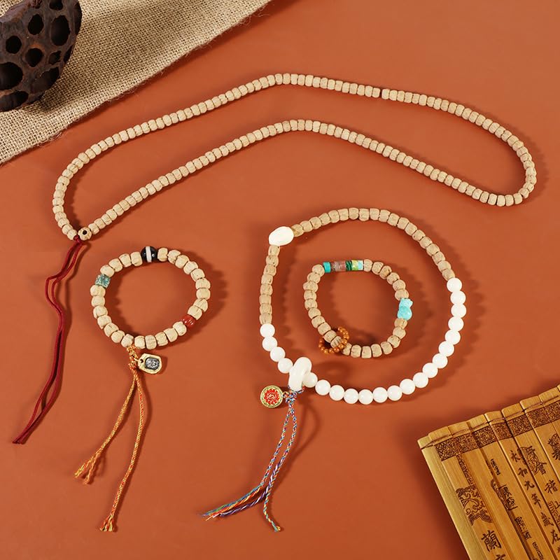 文玩堂：熱振寺百香子錠剤・マンモス牙三通付きアクセサリー・虎牙天珠