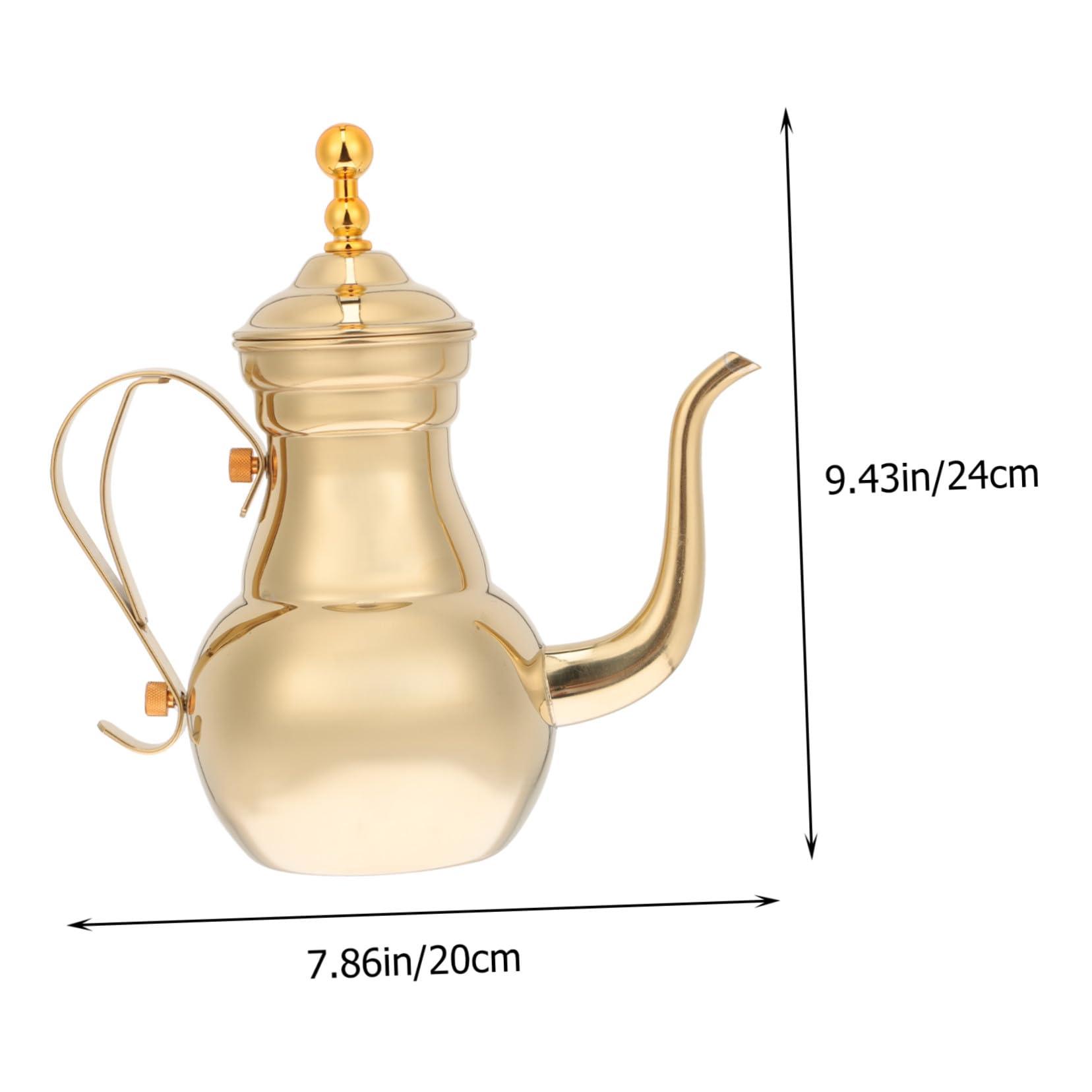 Homoyoyo Caffettiera in Acciaio Inossidabile Color Oro con Filtro Integrato Bollitore da Caffè Multiuso con Beccuccio per Controllo Preciso per Caffè e Bevande Calde e Fredde